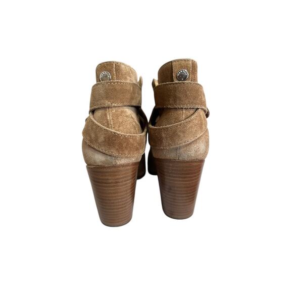 Rag & Bone Womens Harrow Suede Ankle Boot Minimalist Biker Moto 38.5 Brown - Picture 4 of 9